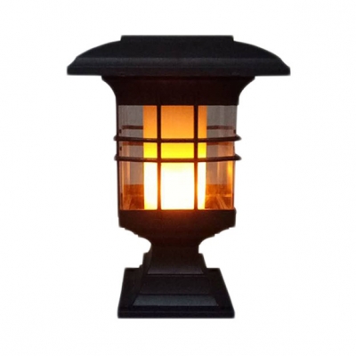 1/2 Pack Flame Post Lantern Outdoor Waterproof LED Solar Powered Post Light Fixture