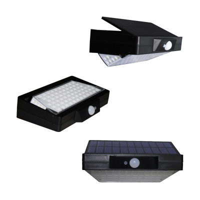 78 LED Solar Security Light Patio Waterproof Motion Activated Wall Lighting in Black