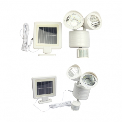 LED Solar Light Delay Time and Sensor Distance Adjustable Wall Light with Motion Sensor in White/Warm
