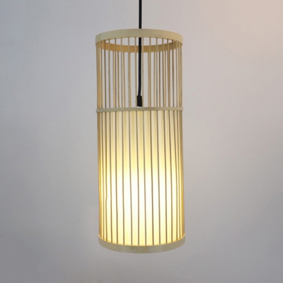 Bamboo Cylinder Ceiling Pendant With 47, Hanging Cylinder Light Fixture
