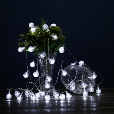 Clear Glass Ball Twinkle Lights 13/16/23ft 20/30/50 Lights LED Fairy Lights in Multi Color/Warm/White