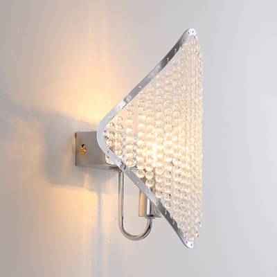 Contemporary Diamond Wall Light Clear Crystal 1/4 Lights Gold/Chrome Sconce for Bedroom