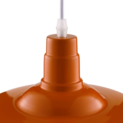 Fresh Orange 1 Light LED Pendant in Barn Style