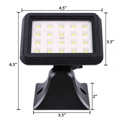 Adjustable Angle Ground Lights 20 LED Motion Activated Security Light for Fence and Lawn