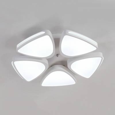 Contemporary Petal Flush Ceiling Light Acrylic LED Ceiling Fixture in White/Warm for Bedroom