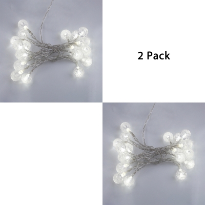 2-Pack Rope Wall String Lights with Glass Ball 8/16ft 10/20 Lights LED String Lights in Warm White/Warm