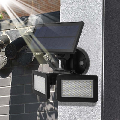 Rotatable Solar Light with Radar Sensor and Dusk to Dawn Sensor 48-LED Security Light for Yard
