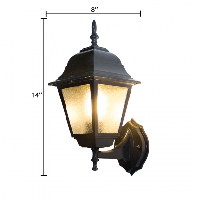 Antique Lantern Wall Sconce Wireless Waterproof LED Landscape Light in Bronze/Black for Stair