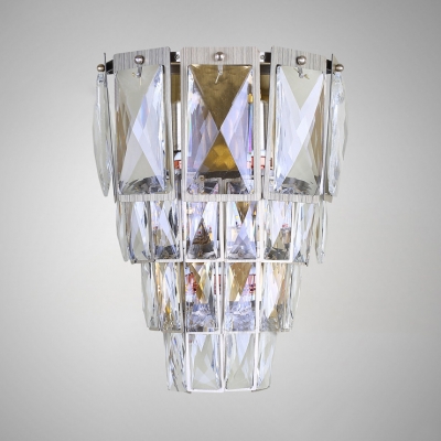 Clear Crystal Sconce Light 3 Lights Contemporary Wall Light Fixture for Dining Room