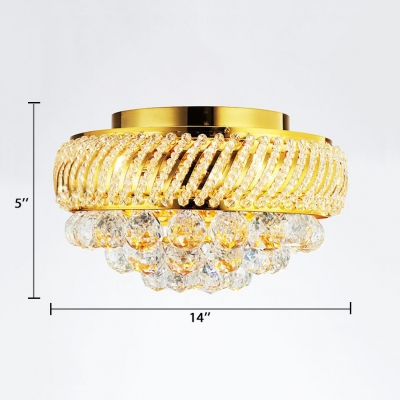 Contemporary Gold Flush Mount Lighting with Round 3/4/5 Lights Metal Ceiling Pendant