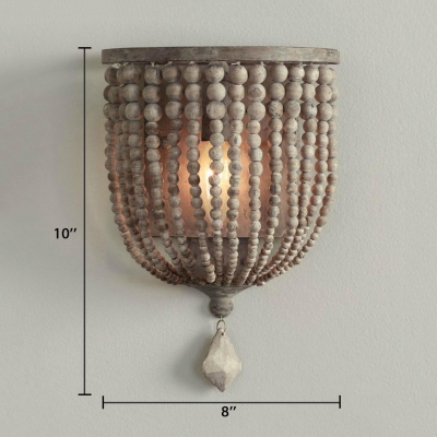 Crystal Wall Mounted Lighting Single Light Antique Style Sconce Light, L:8in W:4.5in H:10in