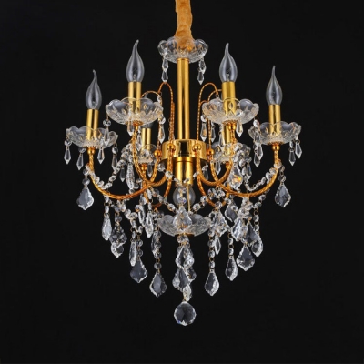 Modern Brass Chandelier with Candle and 12