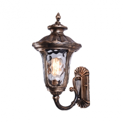 Antique 1 Light Sconce Wall Light for Garden Pathway Water-Resistant Wall Lighting with Water Glass for Front Door