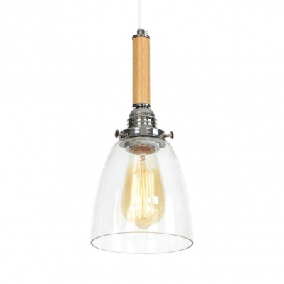 Industrial Curved/Globe Pendant Lamp Clear Glass Single Light Pendant Light for Foyer