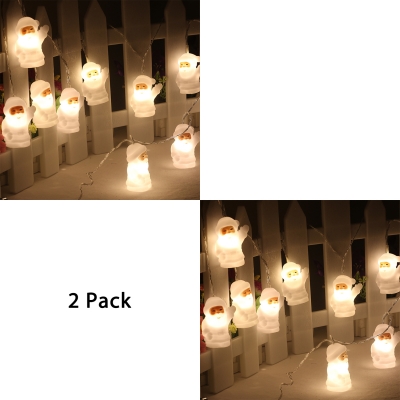 7ft 10 LED Twinkle Lights with Santa Claus Shape 2 Pack Hanging Lights for Backyard Balcony