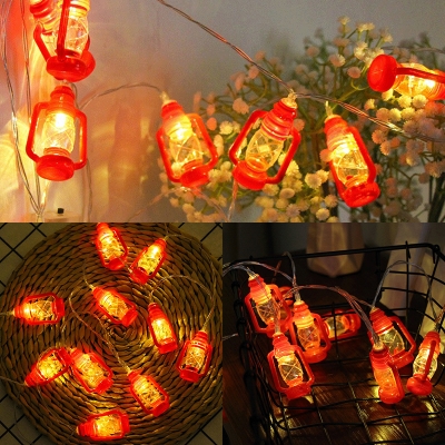 Black/Red Hanging Lights 10ft 20 LED Fairy String Lights with Battery for Garden Backyard