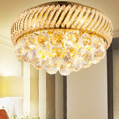 Contemporary Gold Flush Mount Lighting with Round 3/4/5 Lights Metal Ceiling Pendant
