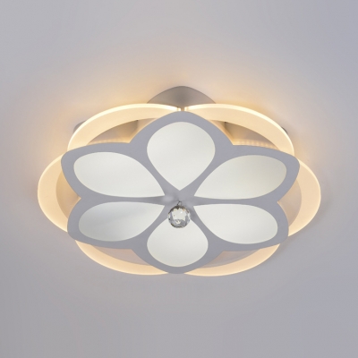 Modern Petal Led Ceiling Fixture Acrylic White Flush Ceiling Light