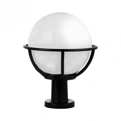 Pack of 1 Waterproof Post Light Fixture White Globe Shape LED Post Lighting for Garden