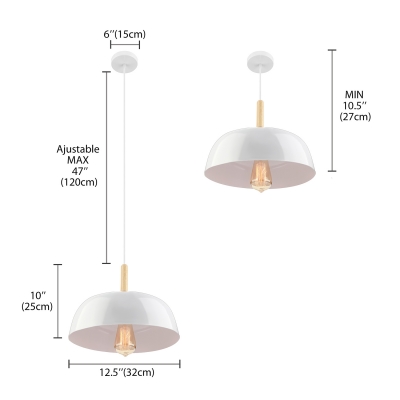 Wide Dome Designer Large Pendant Light For Dining Room 12”