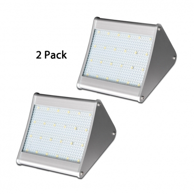 1/2/4-Pack Solar Lights Dim Light Radar Sensor Silver Finished 24 LED Step Lights for Garden