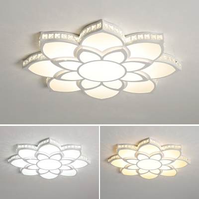 Bloom Flush Ceiling Light with Crystal Modern Acrylic LED Flush Mount Light in Warm/White