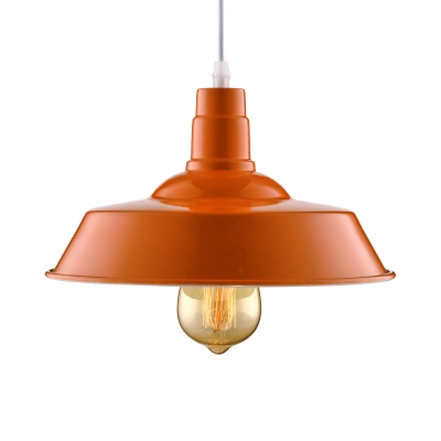 Fresh Orange 1 Light LED Pendant in Barn Style