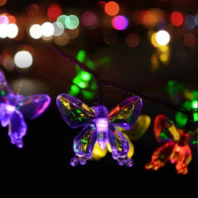 

Bedroom String Lights Decor 2 Pcs 16Ft Butterfly Hanging Light in Blue/Multi Color with 20 Lights, HL512292