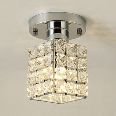 Modern Gold Silver Semi Flush Mount Lighting With Rectangular