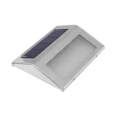 Solar Powered Wall Lights Outdoor 3 LED Stainless Steel  Step Lights in White/Warm