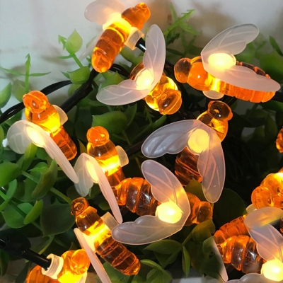 Bee Waterproof Solar String Lights 13/23ft 20/50 Lights LED Fairy Lights for Balcony Garden