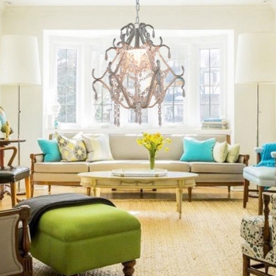 Clear Crystal Light Fixture 1 Light Modern Chandelier with 18