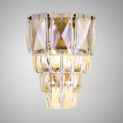 Clear Crystal Sconce Light 3 Lights Contemporary Wall Light Fixture for Dining Room