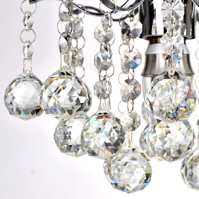 Dining Room Chandelier Clear Crystal 1 Light Contemporary Adjustable Light Fixtures in Polished Chrome