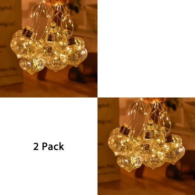 Onion Shape Hanging Lights with Battery 2 Pack 100 LED Fairy Lights in Warm for Outdoor