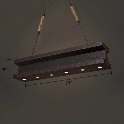 Rectangle Kitchen Island Pendants Metal Height Adjustable Industrial Island Ceiling Light with 39