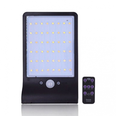 1 LED Solar Security Light Waterproof Remote Control Wall Lighting in Black/White