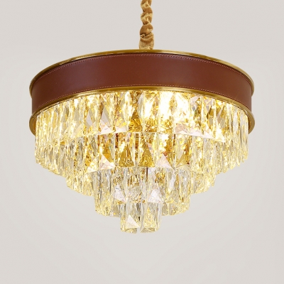 Dining Room Round/Oblong Chandelier Clear Crystal Modernism Decorative Pendant Lighting
