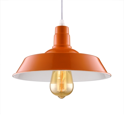 Fresh Orange 1 Light LED Pendant in Barn Style