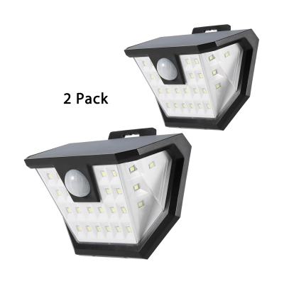 Pack of 1/2 Solar Powered Wall Light 28 LED Waterproof Sconce Light for Garden Pathway