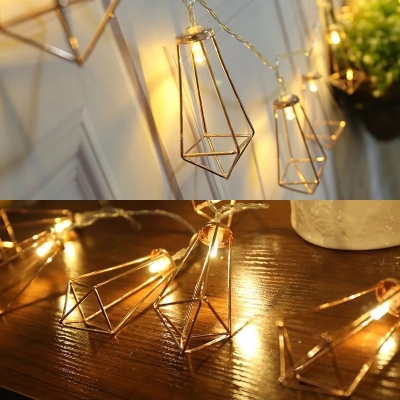 10/20/40/50 Lights LED Fairy Lights 3/10/13/16ft Industrial String Lamp with Cage Shape for Garden