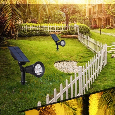 2 Pcs Solar Lights Outdoor Pathway 3W 4LED Color Changing Waterproof Security Light with Auto On/Off Dusk to Dawn for Garden