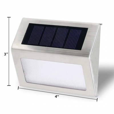 Solar Powered Wall Lights Outdoor 3 LED Stainless Steel  Step Lights in White/Warm