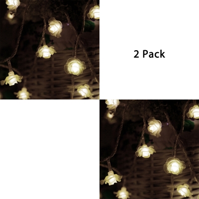 Flower String Lights 20ft 40 LED Fairy String Lights with Battery/USB in Multi Color/Warm for Patio