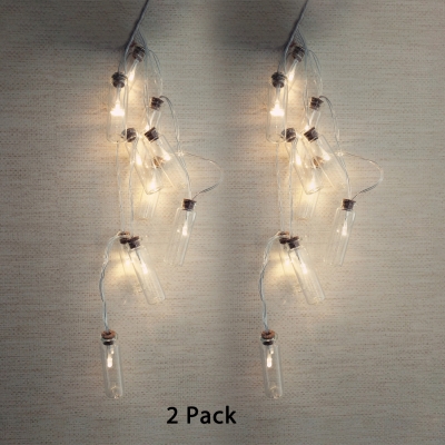5ft 10 LED Hanging Lights 2 Pack Wall String Lights with Wishing Bottle for Outdoor
