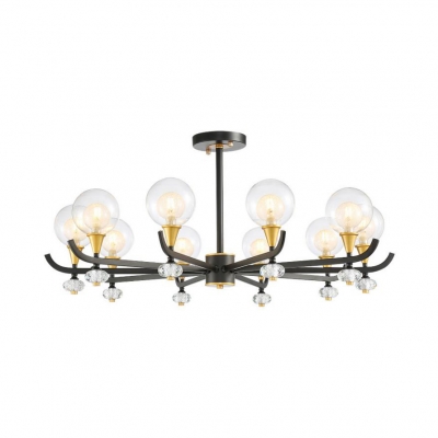 Clear Glass Modo Hanging Lights 3 Lights Modern Chandelier with Clear Crystal Ball for Dining Room