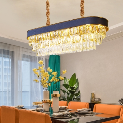 Dining Room Round/Oblong Chandelier Clear Crystal Modernism Decorative Pendant Lighting