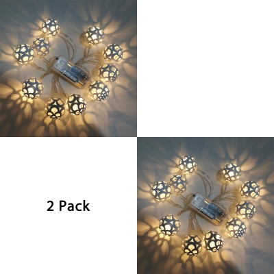 2 Pack Globe String Lights Decorative 5ft 10 LED Fairy Lights with Battery for Outdoor