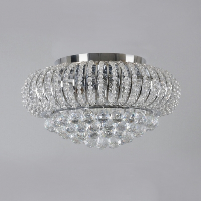 Bedroom Lantern Shape Ceiling Lighting Clear Crystal Antique Style Flush Mount Light, 8