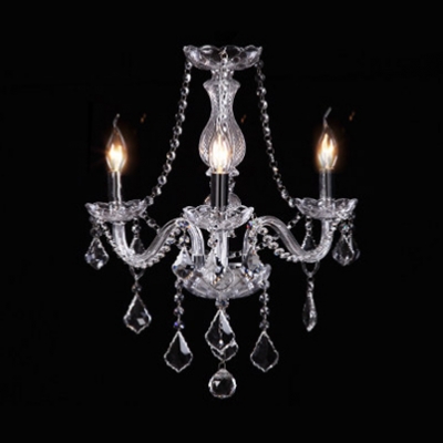 Clear/Gold Crystal Candle Chandelier with 19.5